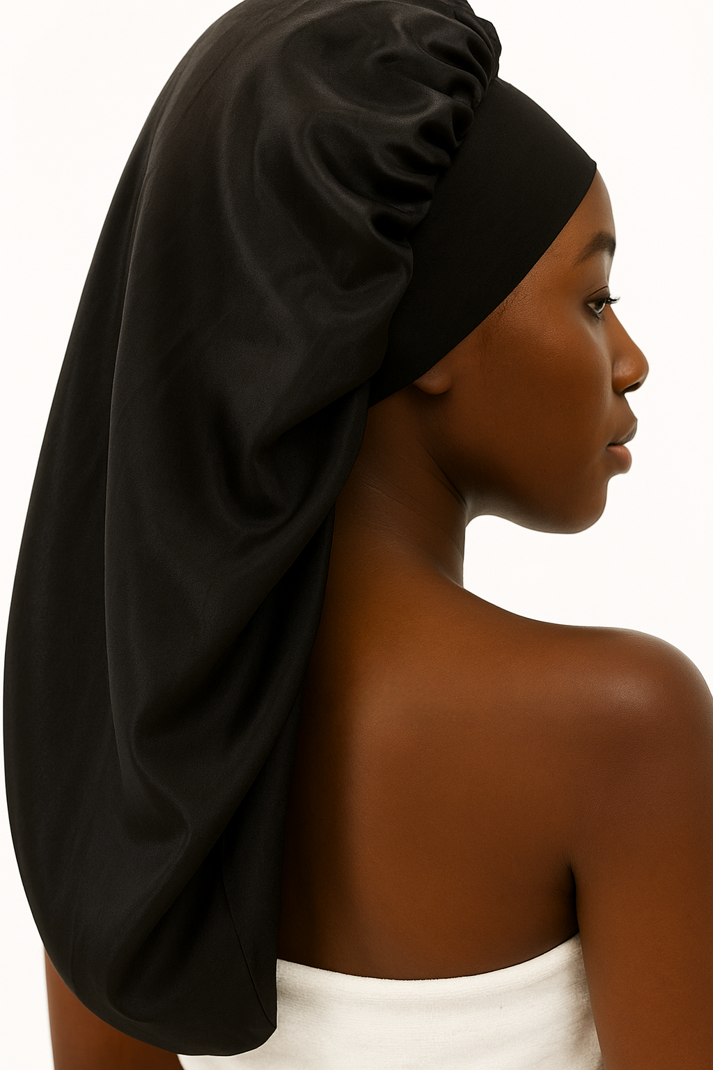 Long Black Silk Bonnet